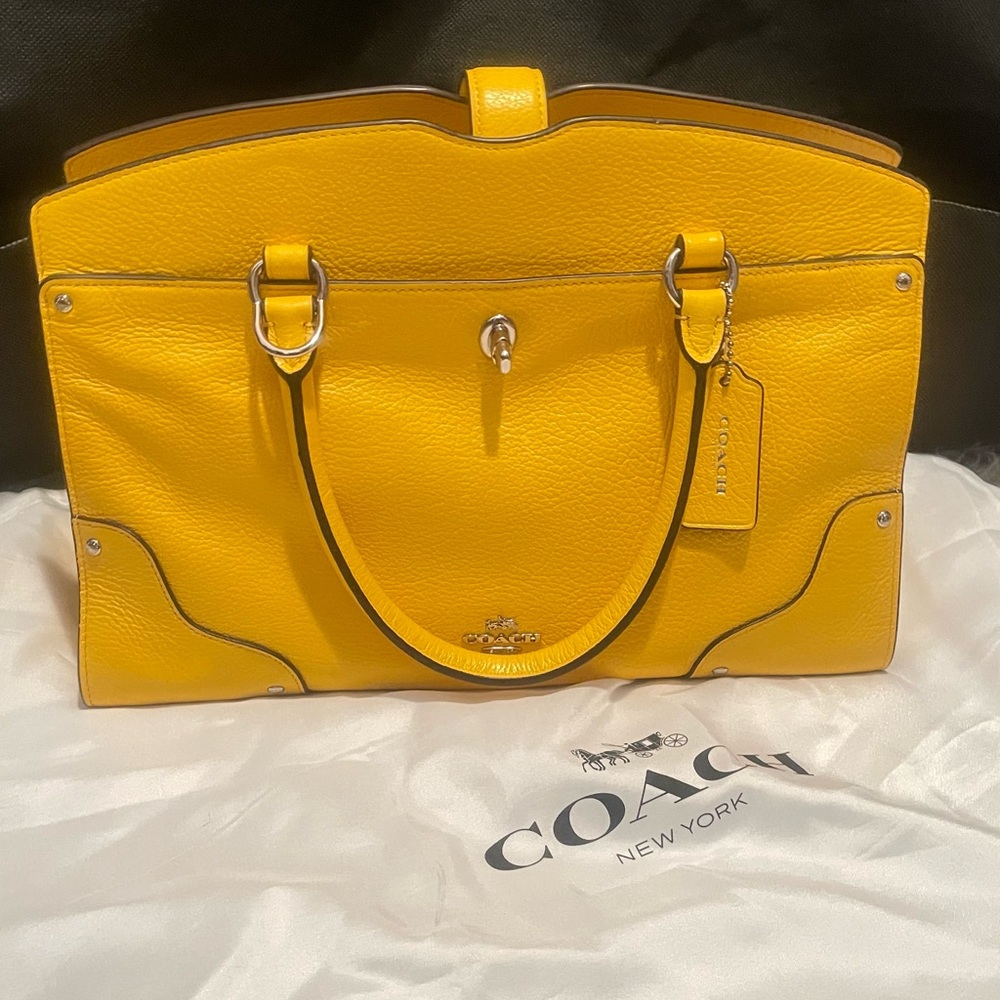 Coach Bright Yellow Leather Handbag